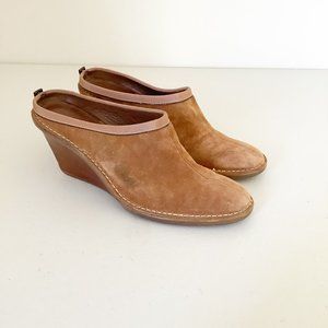 Cole Haan Brown Suede Jaynie Wedge Mule Clogs 10